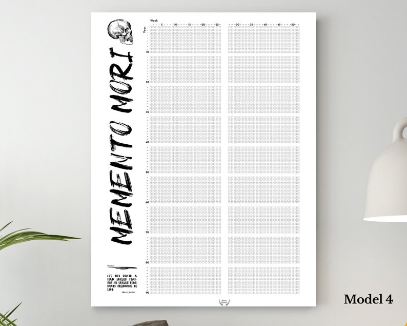 Stoic Calendar Memento Mori Life in Weeks Calendar Stoicism Etsy