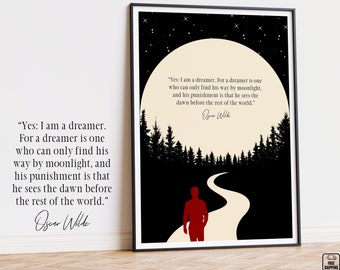 Oscar Wilde Quote Print: Literary Art, Motivational Decor for Book Lover