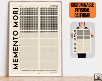Custom Memento Mori Life In Weeks Calendar Poster