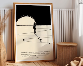 Stoic Quote Art Print with Motivational Quote by Marcus Aurelius - Mindfulness Gift