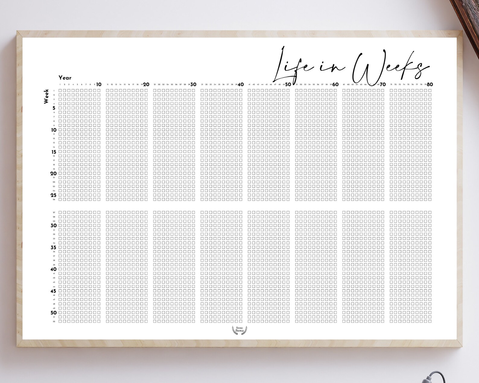 Weeks of my Life Calendar Horizontal Printable for a Memento | Etsy