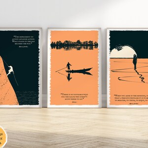 Set di 3 stampe da parete sullo stoicismo, citazioni di Seneca e citazioni di Marco Aurelio, stampe di Marco Aurelio, set di stampe di arte stoica