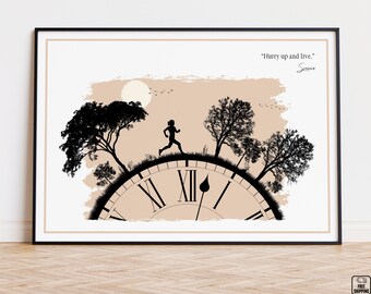Amor Fati Art Print: Stoic Reflection Poster with Seneca Quote, Motivational Sport Art