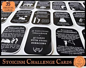 Stoic Exercise Cards, Training Card Deck for Stoics, Stoic Workout Card Set, Stoicism Reflection Cards, Daily Stoic Cards, Philosophy Cards