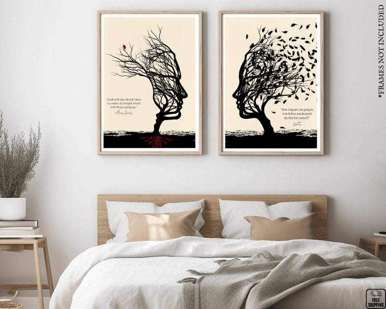 Immerse yourself in the ancient wisdom of the Stoic philosophers Marcus Aurelius and Epictetus with this unique set of print. Each vertical poster showcases a profound quote from the likes of roman Emperor Marcus Aurelius and philosopher Epictetus