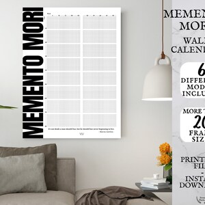 memento mori life in weeks calendar stoicism marcus aurelius etsy