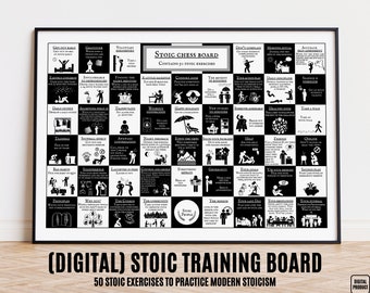 Stoic Exercise Poster: 50 Daily Challenges (Digital Download)