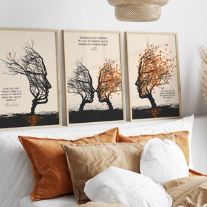 Stoicism Wall Art Set of 3 Stoic Quote Prints, Epictetus Marcus Aurelius Poster Living Room, Motivational Wall Art Gift for Women, Stoic Art