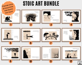 Philosophy Poster Set with Marcus Aurelius, Seneca & Epictetus quotes - Stoic Home Decor