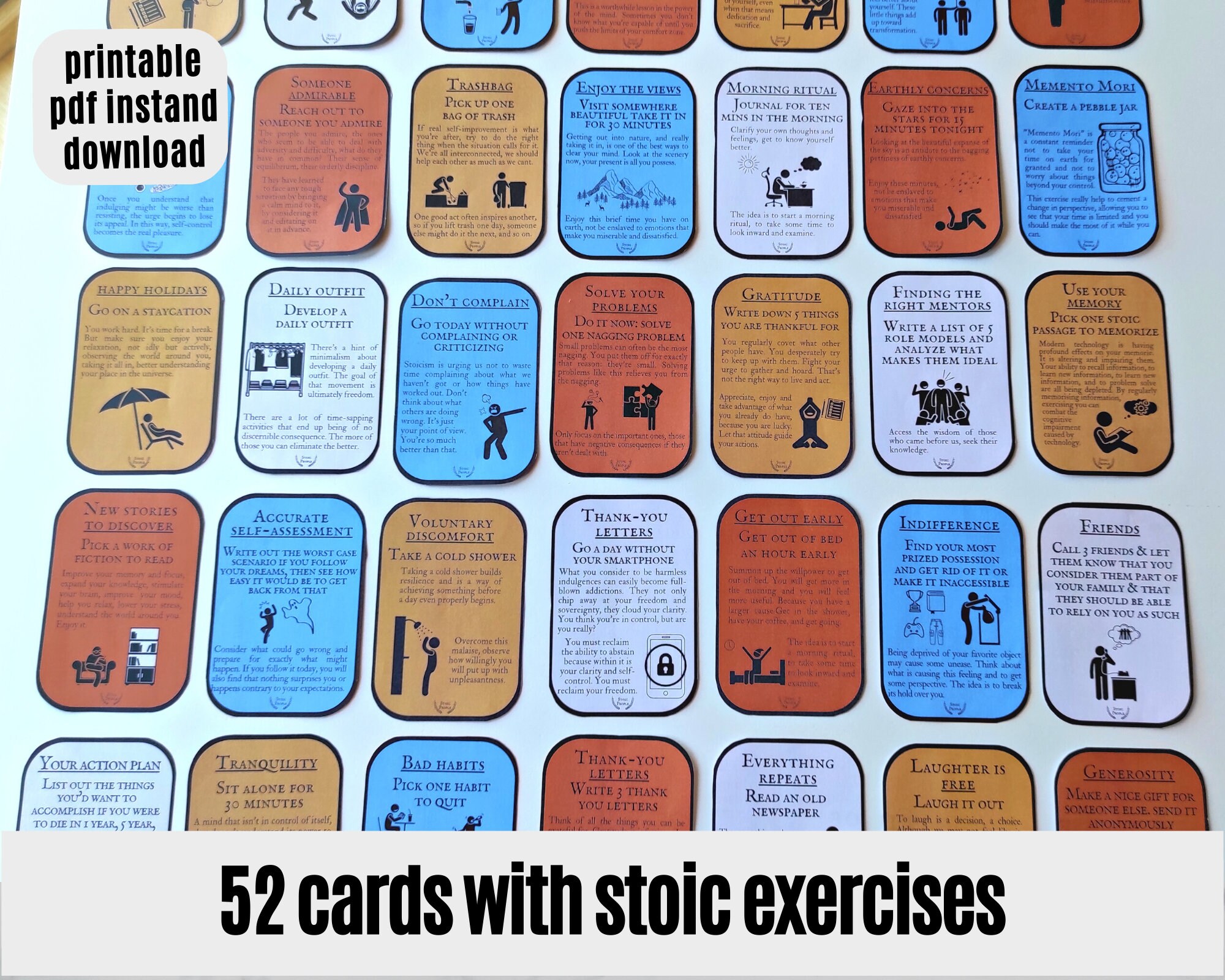 Stoicism Worksheet.pdf Digital Stoic Cards: 52 Daily Stoic Exercises & Stoicism Principles ...