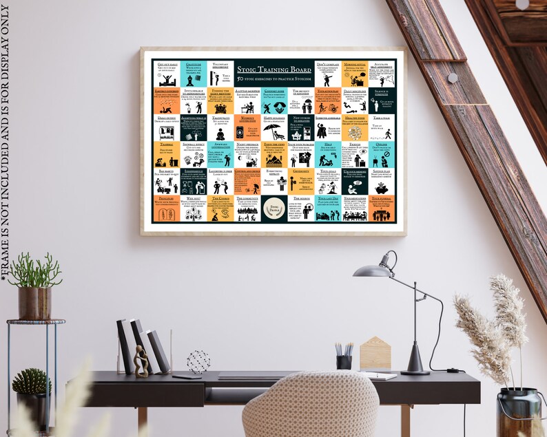 Stoic Routine Stoic Exercise Poster: Stoicism Training Board With 50 Daily Stoic ...
