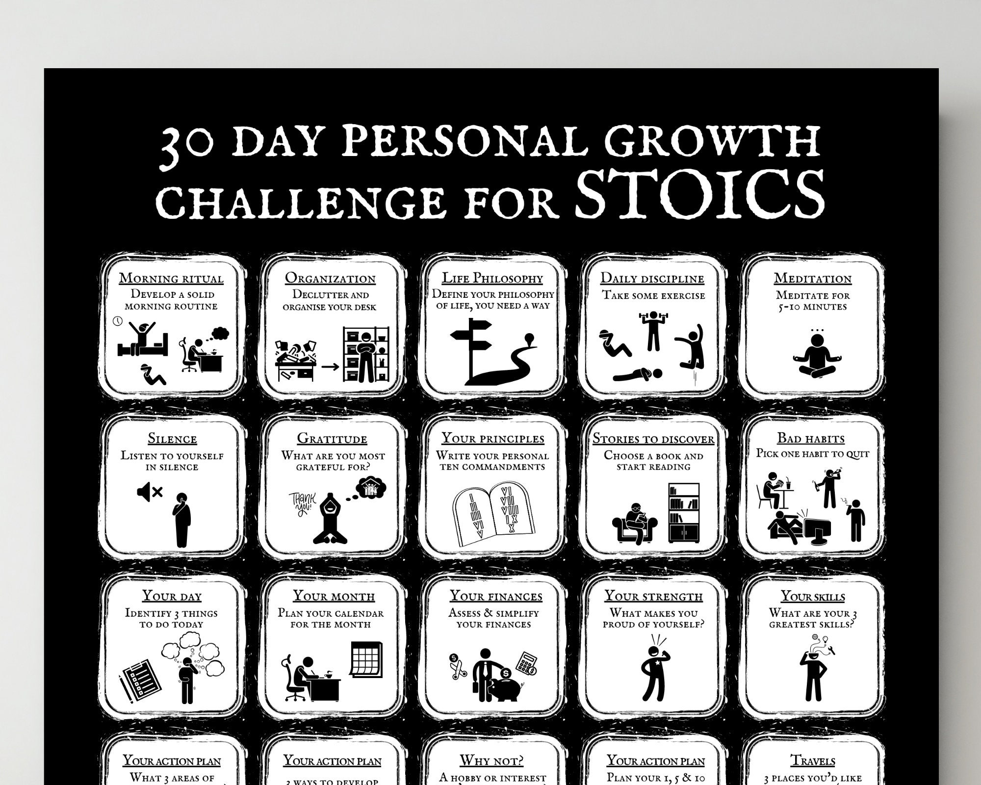 Daily Stoic Exercises Monthly Challenge of Stoicism Personal Etsy