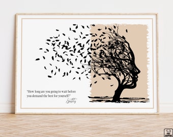 Lámina artística con cita de Epicteto: decoración de pared estoica con frases inspiradoras