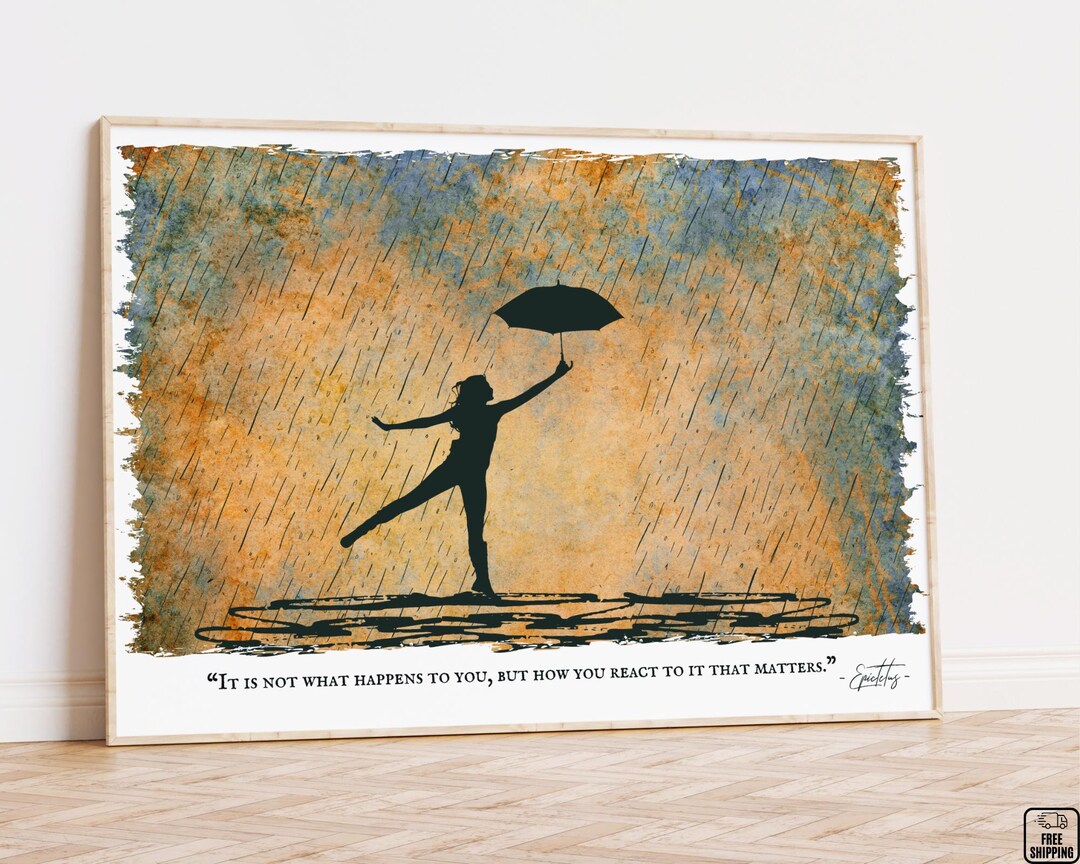 Stoic Philosophy Poster Epictetus: Inspirational Dance in the Rain ...