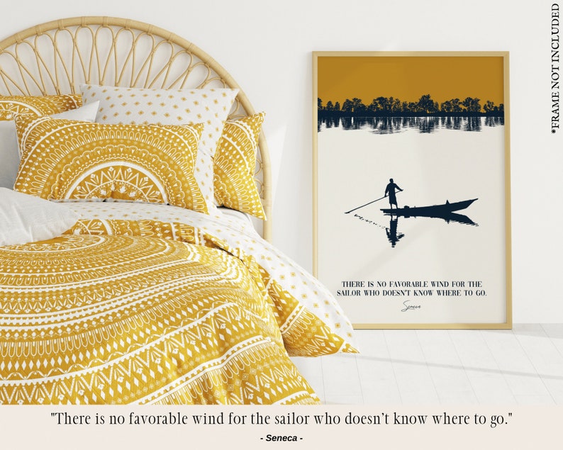 Modern stoic print with an motivational quote by Seneca perfect as a  home decor, room decoration, living room art print or modern decoration for your daily inspiration. Giclée printing quality, high quality paper and physical poster print.