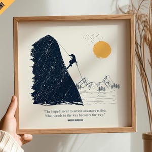 Citazione di Marco Aurelio sullo stoicismo, decorazione murale, regalo stoico per uomo, stampe da parete per ufficio, decorazione murale con frase di Marco Aurelio