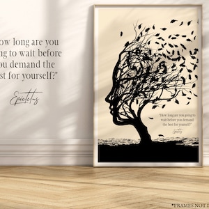 Epictetus Quote Art in this Stoicism Print for Wall about stoic Control Quote Poster. Stoicism and Epictetus Art Print in this modern Stoicism Artwork. This is a Stoic Gift for Him, a motivational gift for your home, a book lover gift, live this time