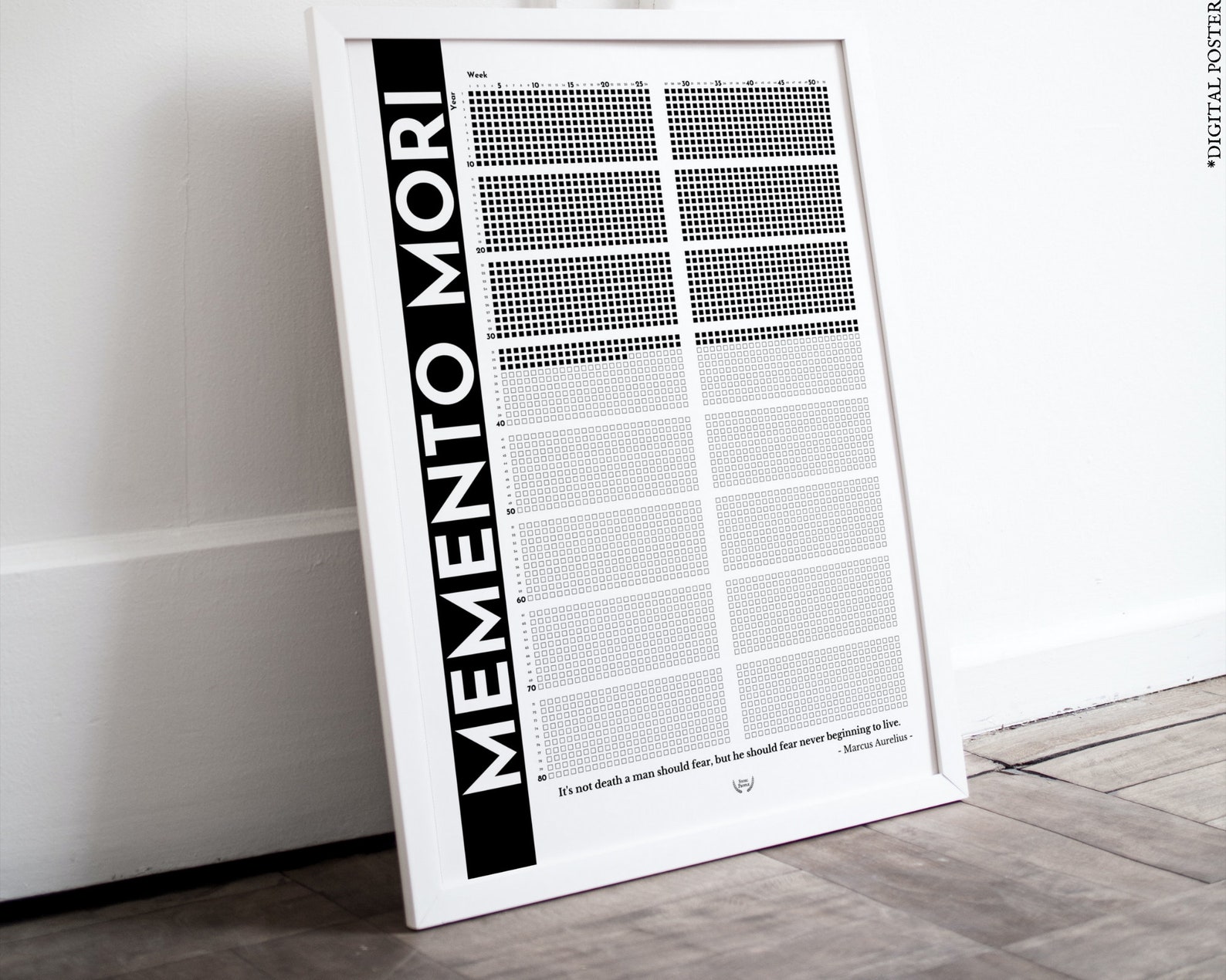 Printable Memento Mori Calendar Weeks of Life Poster, Stoicism Calendar ...