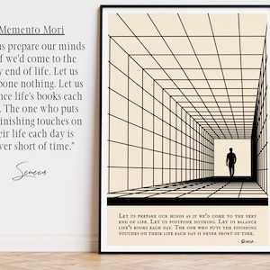 Memento Mori Art Print, Seneca Quote Art &quot;Let us prepare our minds&quot;, Stoicism Art Print, Stoic Poster Print, Seneca Art Print, Livestyle Art