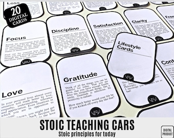 Stoicism Cards: 20 Self-Knowledge & Reflection Prompts (PDF)