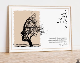 Marcus Aurelius Stoic Quote Poster: Memento Mori, Amor Fati Art