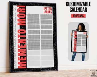 Custom Memento Mori Calendar: 100 Years of Life in Weeks