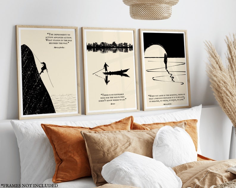 Stoic Determination Quote Art Print from Stoic Emperor of Rome Marcus Aurelius Quote Poster, with a Stoic Quote by Meditations Books, Stoic Entrepreneur Quote to live with effort, Marcus Art Print Gift, Stoic Challenge in Life, Marcus Quote Wall Art