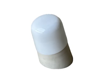 TheWhiteMilkyLight - 1960s opaline glass industrial wall light