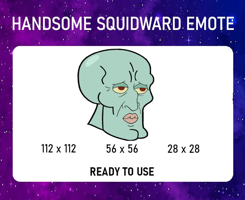 Handsome Squidward Emote for Twitch Discord or YouTube Etsy