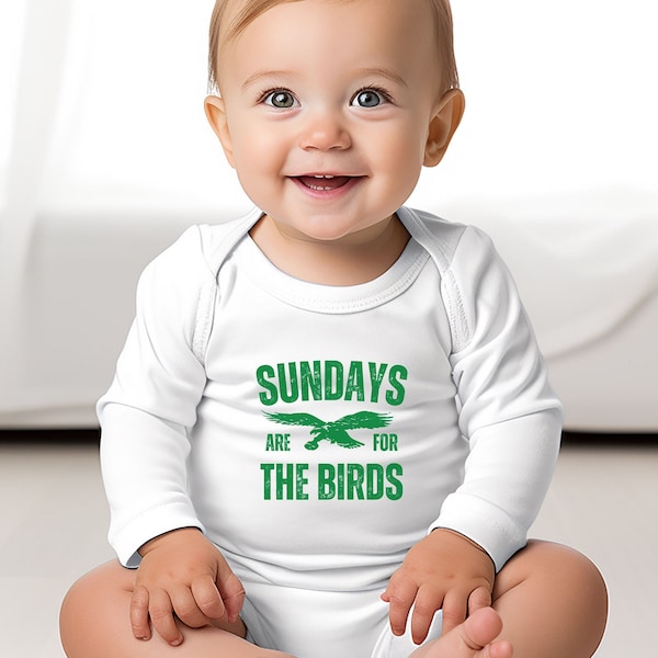 Infant Bodysuit Sundays Are For the Birds, Philadelphia Sports Baby Clothing, Kelly Green Shirt For Football Fans