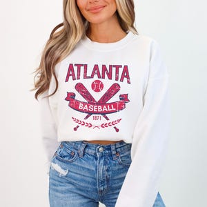 Vintage Style Atlanta Baseball Unisex Apparel, Mens & Womens T-shirts/Crewneck Sweatshirts/Hoodies, Gift For Sports Fan, Game Day Outfit