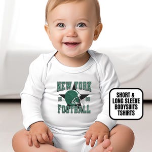 Infant Distressed Vintage Style New York Football Shirt Bodysuit, Baby Shower Gift for Newborn, Game Day Apparel, Boys & Girls Sports Gear
