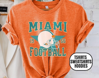Distressed Vintage Style Miami Football Apparel, Mens & Womens Tee, Crewneck Sweatshirt, Hoodie, Gift For Sports Fan, Game Day Gear Outfit