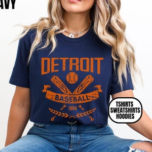 Style vintage Detroit Baseball T-shirt ras du cou sweat à capuche, vêtements pour hommes et femmes, cadeau pour fan de sport, tenue de Game Day Gear
