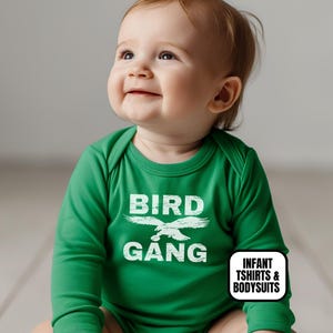 Infant Distressed Philadelphia Football Apparel, Baby Boys & Girls Bodysuits, Tshirts, Gift For Sports Fan, Kids Game Day Outift, Bird Gang