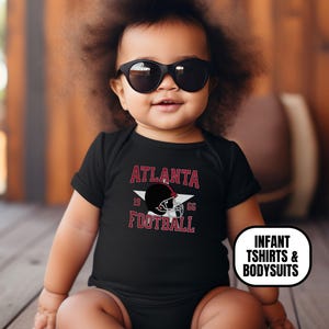 Infant Distressed Vintage Style Atlanta Football Shirt Bodysuit, Baby Shower Gift for Newborn, Game Day Apparel, Boys & Girls Sports Gear
