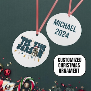 Personalized Jacksonville Football Christmas Tree Ornament, Customized Sports Xmas Decor, Metal Holiday Tree Decoration, Gift for Sports Fan