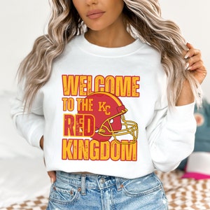 Kansas City Football T-shirt Crewneck Sweatshirt Hoodie, Mens & Womens Apparel, Gift For KC Sports Fan, Game Day Gear Outfit, Red Kingdom