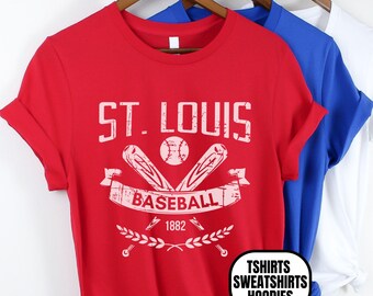 Vintage Style St Louis Baseball Unisex Apparel, T-Shirts/Crewneck Sweatshirts/Hoodies, Gift for STL Sports Fan, Game Day Outfit