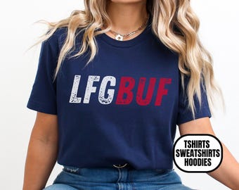 Distressed Buffalo Football Unisex Apparel, Mens & Womens T-shirts/Crewneck Sweatshirts/Hoodies, Sports Fan Gift, Game Day Outfit, LFGBUF
