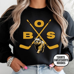Boston Hockey Unisex Apparel, Mens & Womens T-shirt, Crewneck Sweatshirt, Hoodie, Gift For Sports Fan, Game Day Outfit, BOS Hockey Sticks