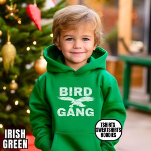 Youth Distressed Philadelphia Football Apparel, Boys & Girls Tees, Sweatshirts, Hoodies, Gift For Sports Fan, Kids GameDay Gear, Bird Gang