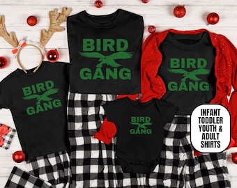Philadelphia Football Matching Family Short Sleeve Tees, Infant Toddler Youth Adult Sports Apparel, Game Day Outfit, Family Gift, Bird Gang