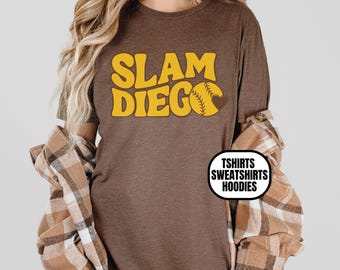 Retro San Diego Baseball Shirt Crewneck Sweatshirt Hoodie, Mens & Womens Apparel, Gift For Sports Fan, Game Day, Slam Diego Baseball Heart
