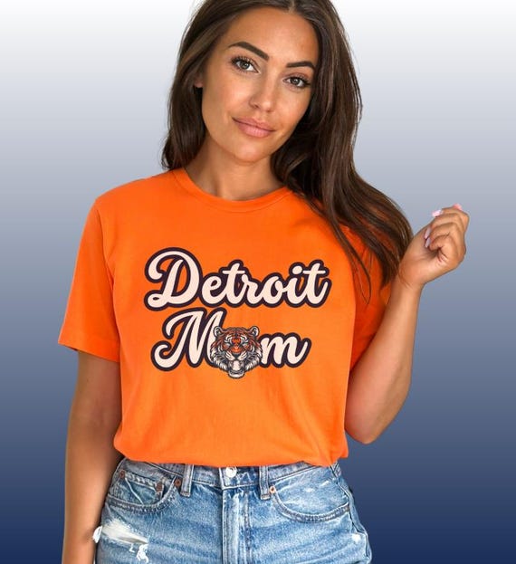 Detroit Baseball Mothers Day Apparel, Unisex T-shirt Crewneck Sweatshirt Hoodie, Gift For Sports Fan, Game Day Gear Outfit, Detroit Mom