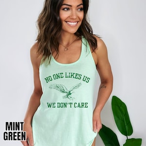 Womens Slim Fit Philadelphia Football Racerback Tank Top, Ladies Sleeveless Top, Gift For Sports Fan, Game Day Outfit, No One Likes Us