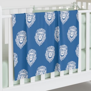 Detroit Football Baby Swaddle Blanket, Soft Jersey Infant Blanket, Gift For Sports Fan,  Baby Shower Gift, Lion Grit