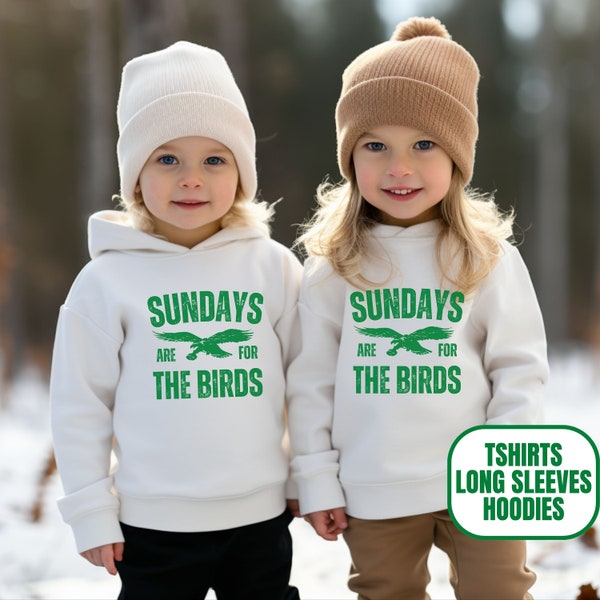 Toddler Distressed Sundays Are For the Birds Shirt, Kids Philadelphia Football Game Day Sweater, Philly Sports Gift