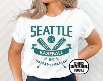 Vintage Style Seattle Baseball Unisex Apparel, Mens & Womens T-shirts Crewneck Sweatshirts Hoodies, Gift For Sports Fan, Game Day Outfit