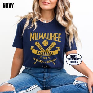 Vintage Style Milwaukee Baseball Apparel, Mens & Womens T-shirts Crewneck Sweatshirts Hoodies, Gift For Sports Fan, Game Day Outfit